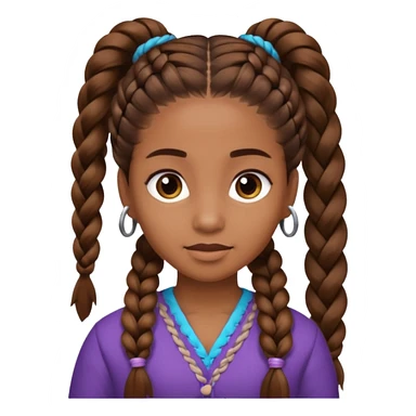 just hair braided hair tail sticker