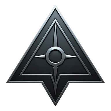 Emoji, dark futuristic occult sigil, symmetrical geometric shape, black metal, gothic cyber aesthetic, minimal flat design, sharp edges, centered, transparent background do not use any other colors but black sticker