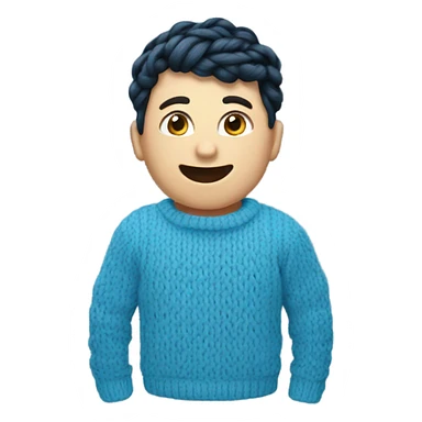 sweatshirt knitting blue sticker