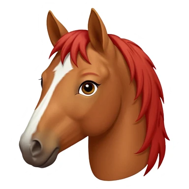 Red dun horse with same color hair and a small white star between his eyes sticker