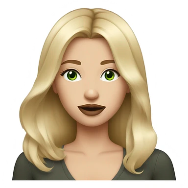 long blonde hair green eyes pretty girl big lips showing haircut  sticker
