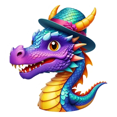 dragon with hat  sticker