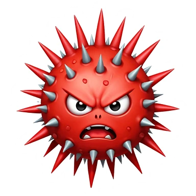 angry virus with many spike sticker