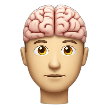 man that has a large brain  sticker