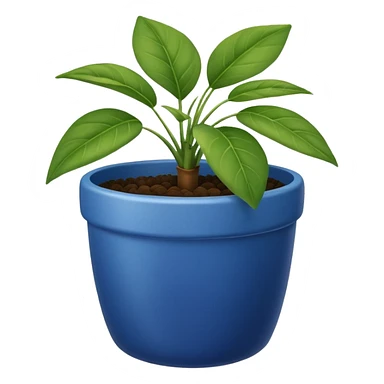 Plant in a blue pot sticker