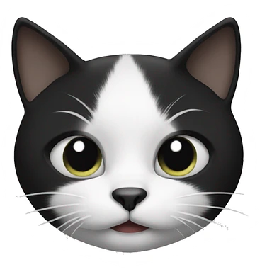 black and white cat face  sticker