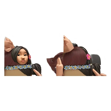 girl with flower hair ornament sticker