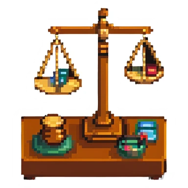 Judge gavel and scales sticker