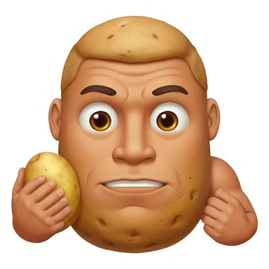 crea un señor fuerte con cara de papa sticker