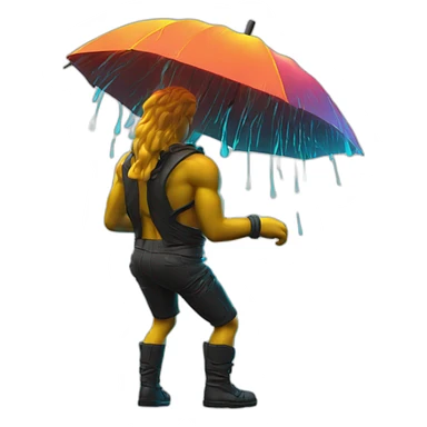 Juicy booty neon sign style man rain sticker