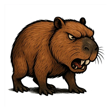 angry capybara sticker