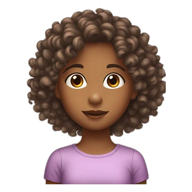 10 years old Girl curly hair sticker