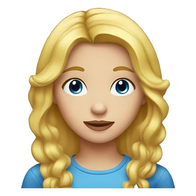 Girl with blonde hair blue eyes as tomato sticker