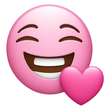 Smile with pink heart sticker