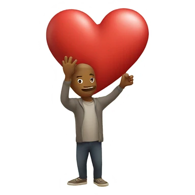 Throwing the heart in hand sticker