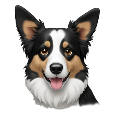 bordercollie mixed with a corgi, black and white sticker