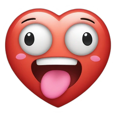 Heart with wink and kiss face sticker
