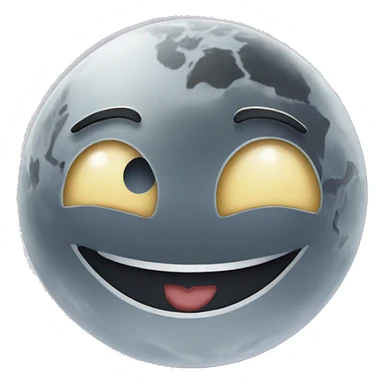 Moon smiling with the world Tesla written on it  sticker