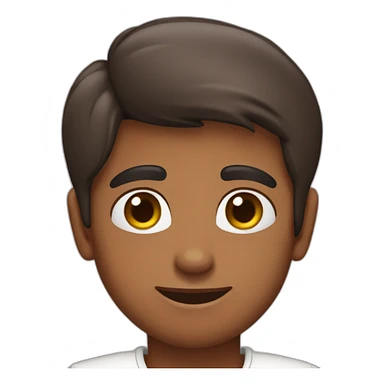 indian boy in a white shirt with love heart eyes sticker