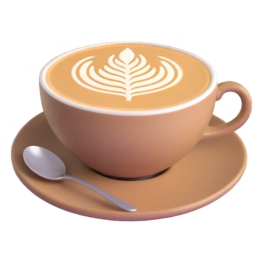 expensive artisanal latte in a cafe from upward view perspective, latte art, fancy coffee drink sticker