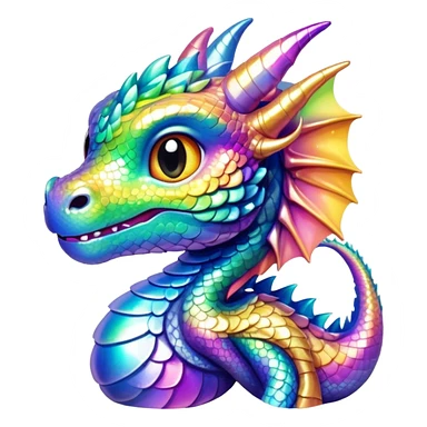 baby iridescent dragon sticker