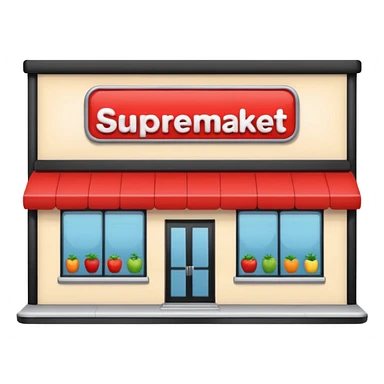 Supermercado🛒de Frente Por Fora e Com Fachada  sticker