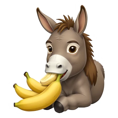Donkey eating banana sticker