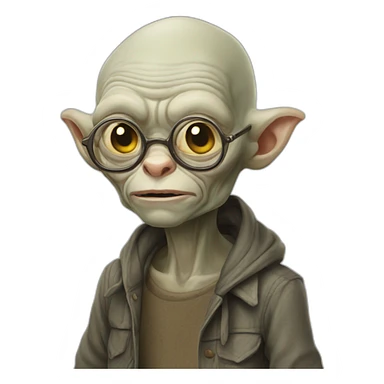 hipster gollum sticker