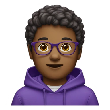Child with glasses in purple hoodie sticker