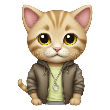  kitten in designer clothes sticker