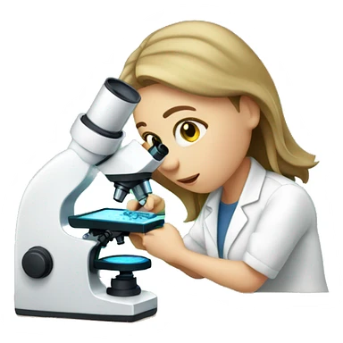 white girl searching with microscope sticker