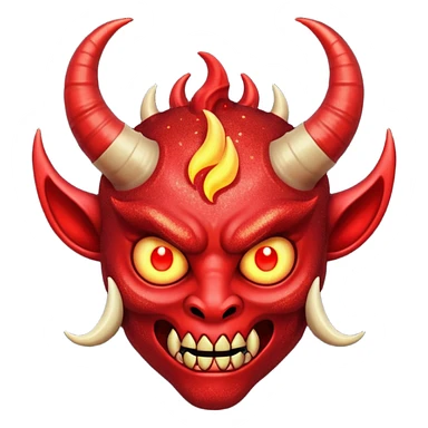 red glitter demon sticker