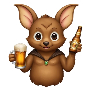 bat drinking beer sticker