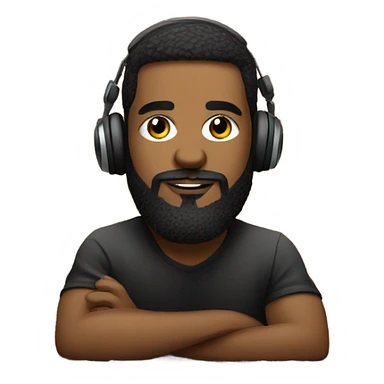 Dj with beard playing on a Dj mixer  sticker