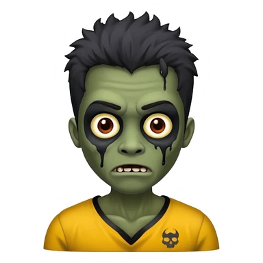 Zumbi com cabelo preto de tamanho médio e roupa preta (Masculino) sticker