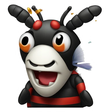 black and red hornet celebrating with confetti sticker