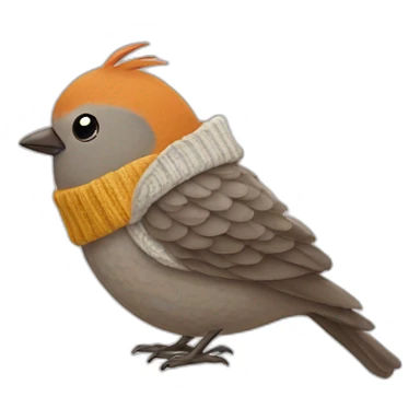 bird wearing a sweater sticker