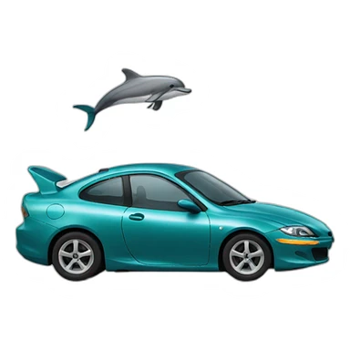 car with dophin sticker