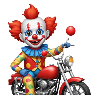 motorcycle-riding clown  sticker