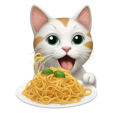 Cat eating spaghetti  sticker