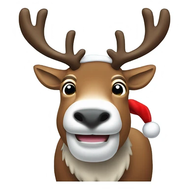 Reindeer with Santa in hoof sticker