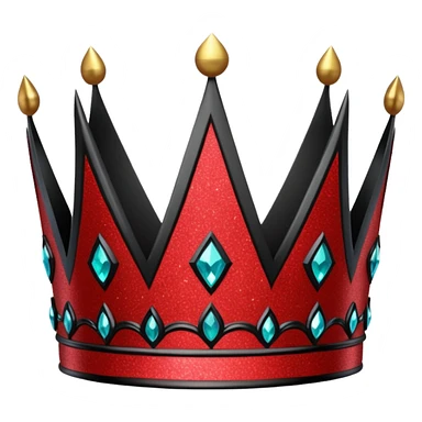 red and black gothic glittery crown sticker