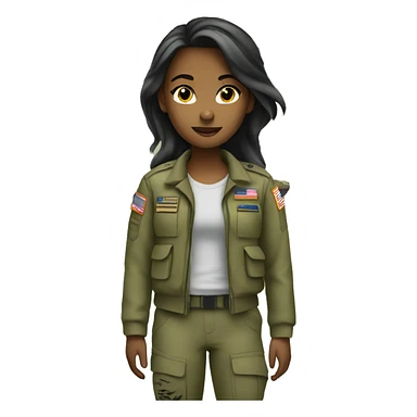 girl on a military track sticker