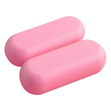 light pastel pink pill, simple and soft, 3D Apple emoji style sticker