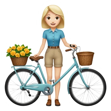 Lady with bicycle sticker