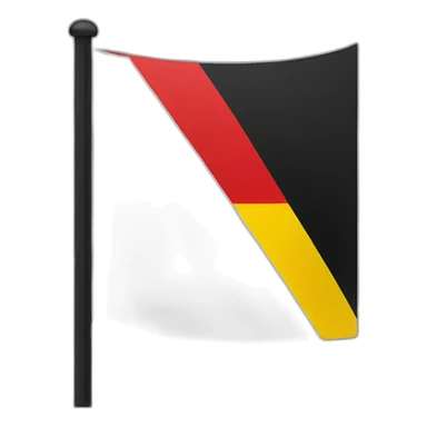 flag half black, half red with a yellow circle sticker