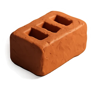a single clay brick, detailed clay texture, claymation style, with visible fingerprints sticker