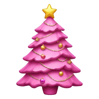 Pink Christmas tree with decor sticker