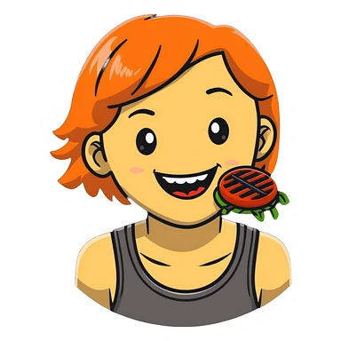 grill with a girl face  sticker