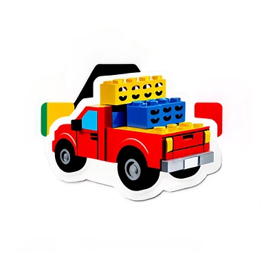 Legos in back of truck sticker